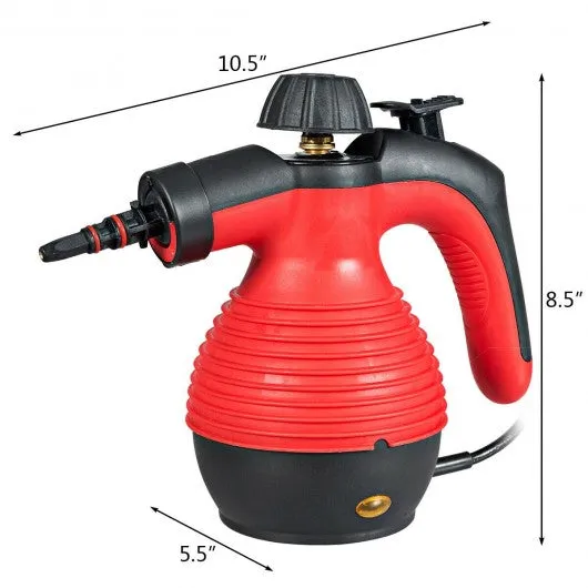 1050 W Multifunction Portable Steamer Household Steam Cleaner w/Attachments-Red