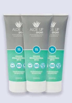 Aloe Up Sport Performance Sunscreen Lotion SPF 15 180ml - 3 Pack Saver