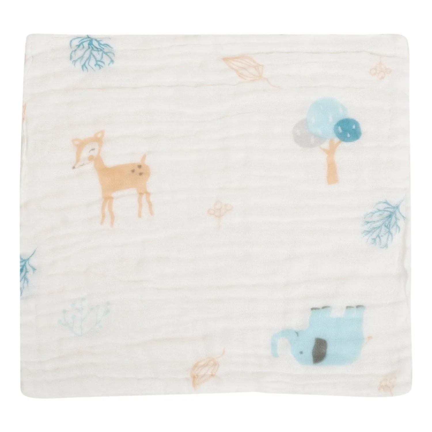 Baby Moo Animal Soft And Absorbent Muslin Napkins Set of 5 Wash Cloth - White