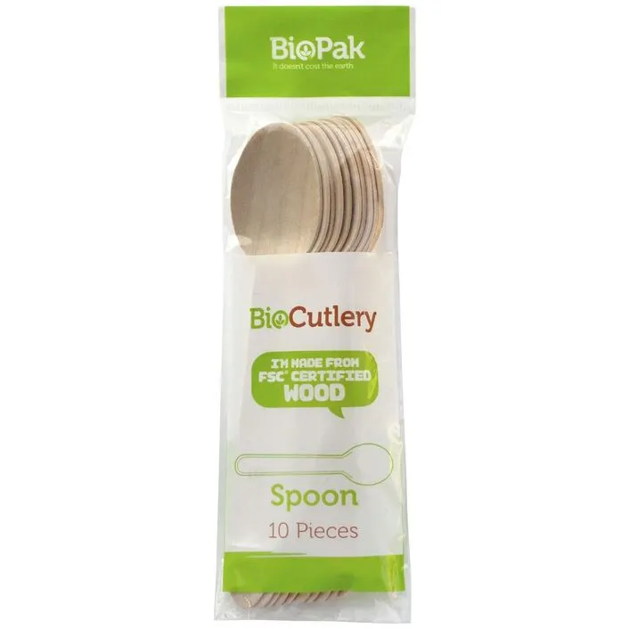 BioPak Wooden Spoon 10 Pack