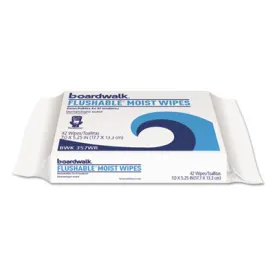 Boardwalk® Floral Scent Flushable Moist Wipes (7" x 5.25" | 42 Wipe Packs) - Case of 12