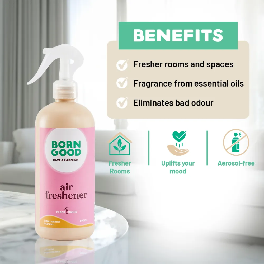 Born Good Plant Based Biodegradable and Non Toxic Air freshener Spray for Home and Office