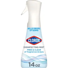 Clorox Free & Clear Disinfectant Mist, Fragrance Free Spray, 14 fl oz