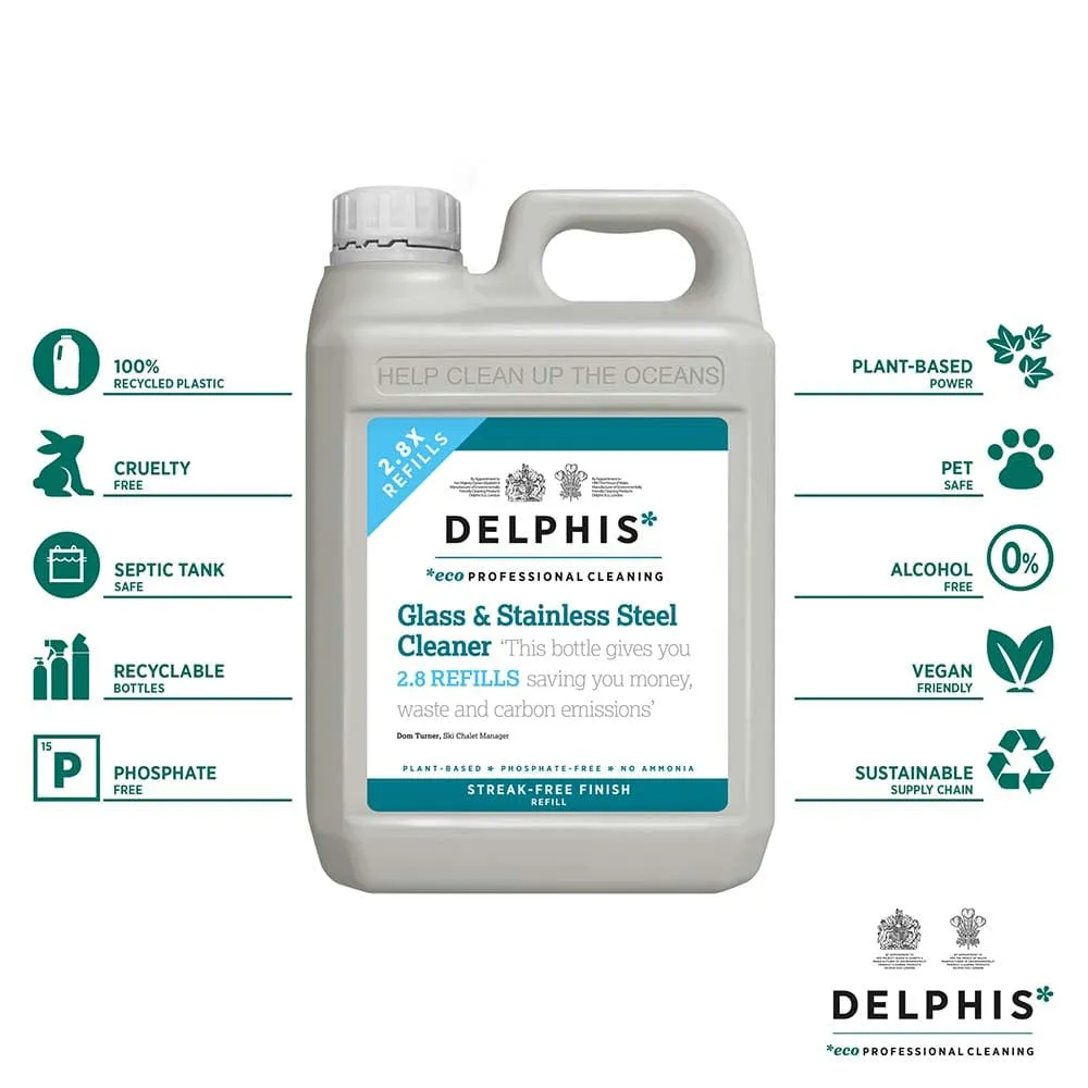 Delphis Eco Glass & Stainless Steel Cleaner - 2L Refill