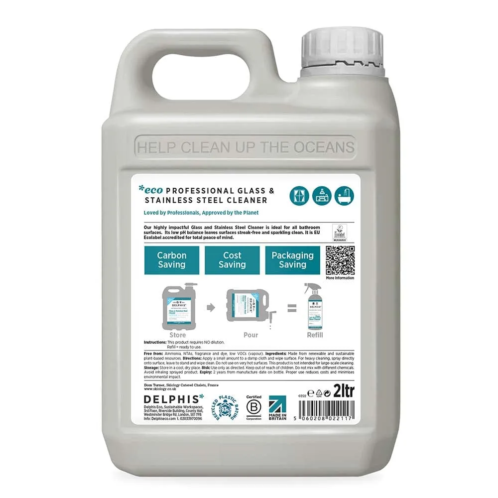 Delphis Eco Glass & Stainless Steel Cleaner - 2L Refill