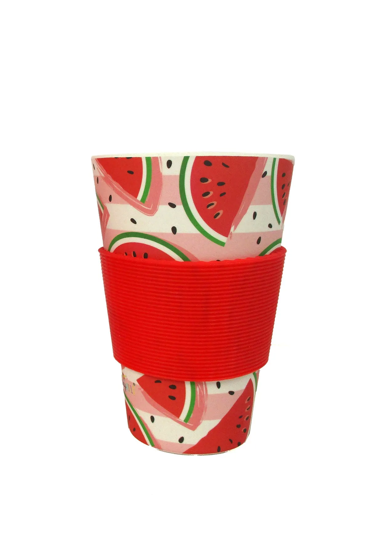 Eco-Friendly Reusable Plant Fiber Travel Mug with Watermelon Design