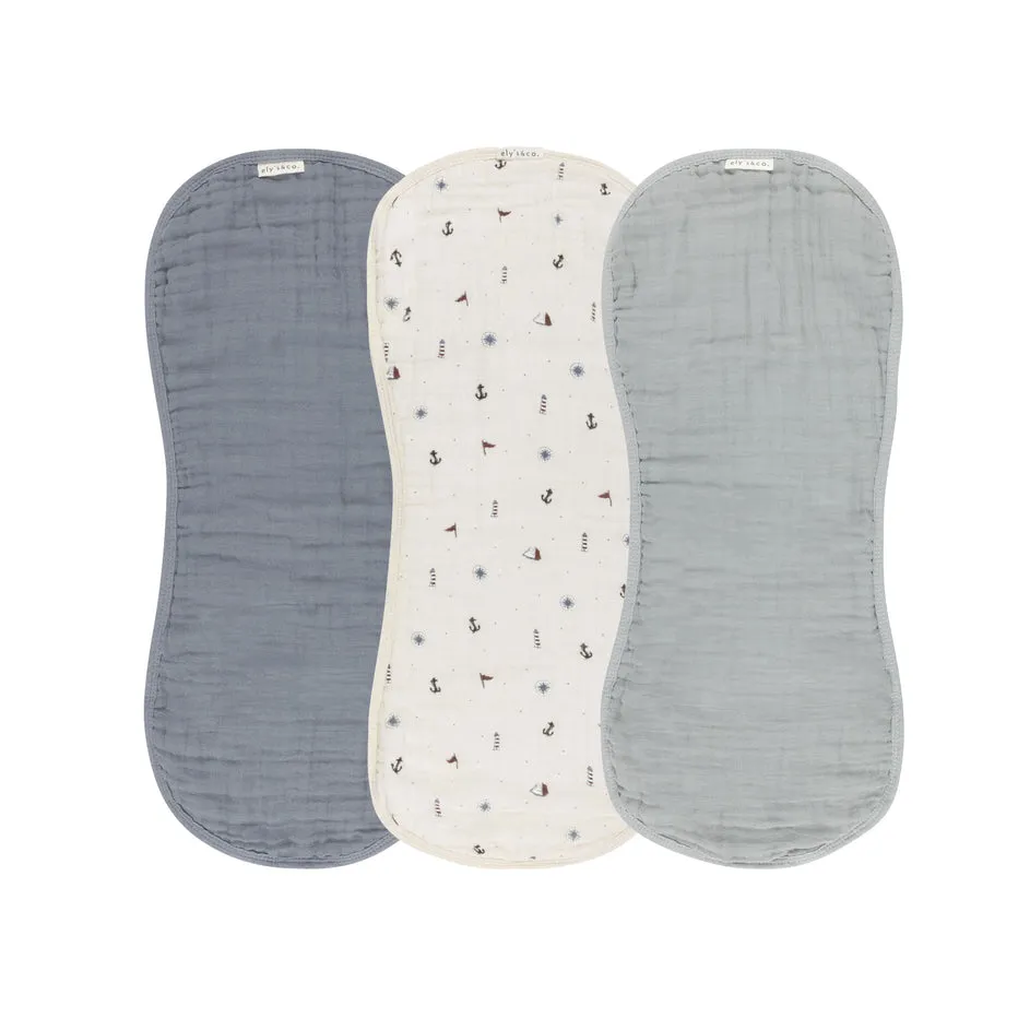 ELY`S & CO. Reversible Muslin Burp Cloths 3 Pack