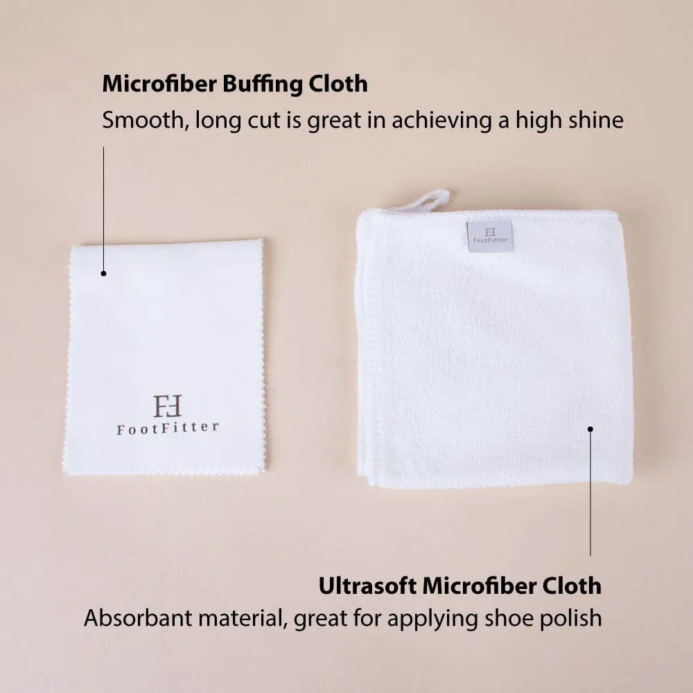 FootFitter Ultrasoft & Traditional Microfiber Shoe Shine Cloths, Combo 5-Pack