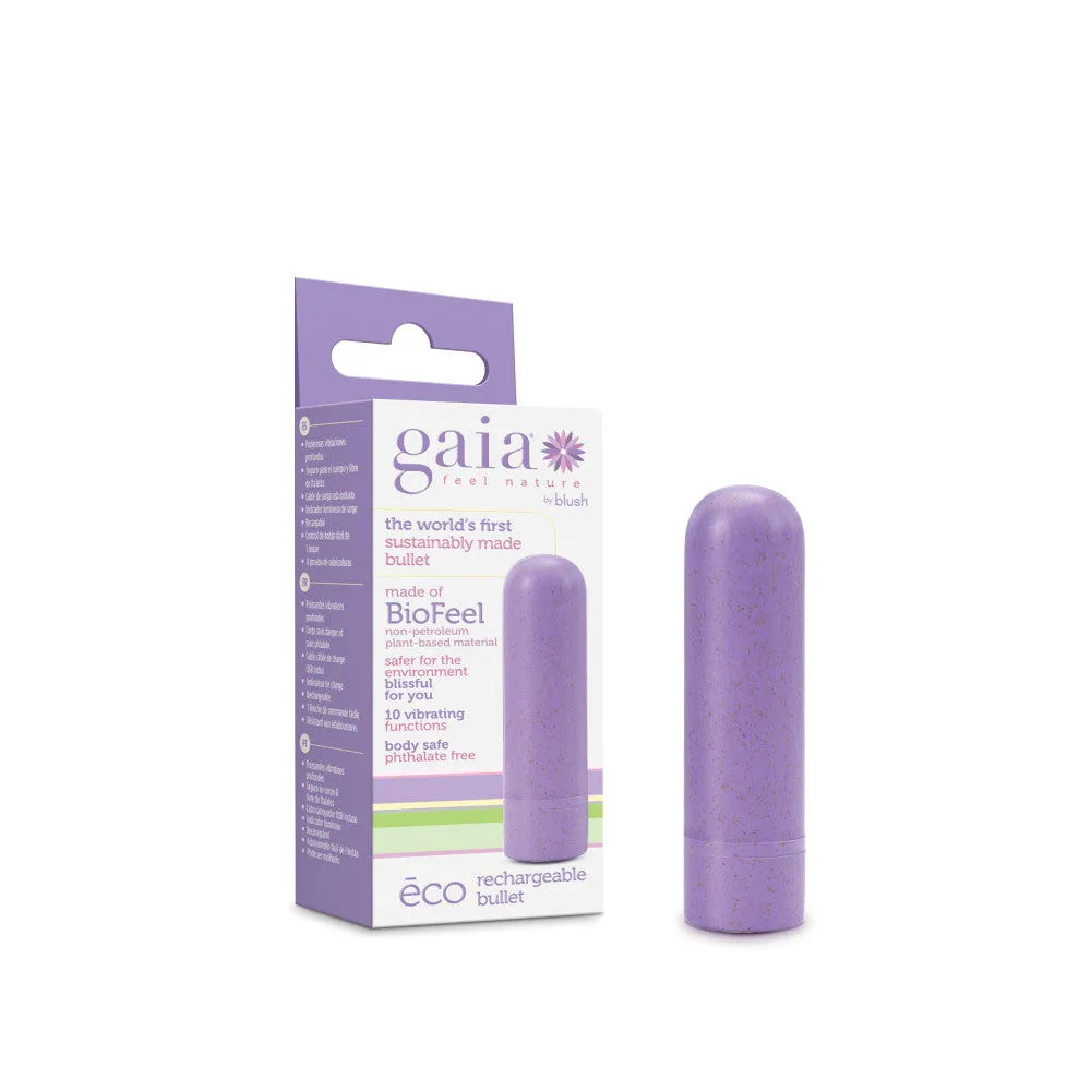 Gaia By Blush® | Eco Rechargeable: Plant-Based 3" Smooth Multispeed Bullet Vibrator in Lilac - Made from Sustainable BioFeel™