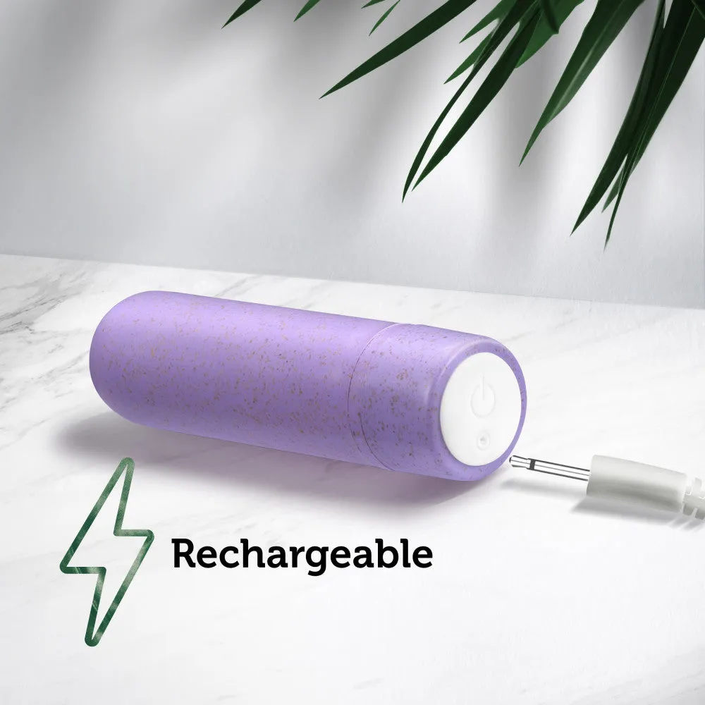 Gaia By Blush® | Eco Rechargeable: Plant-Based 3" Smooth Multispeed Bullet Vibrator in Lilac - Made from Sustainable BioFeel™