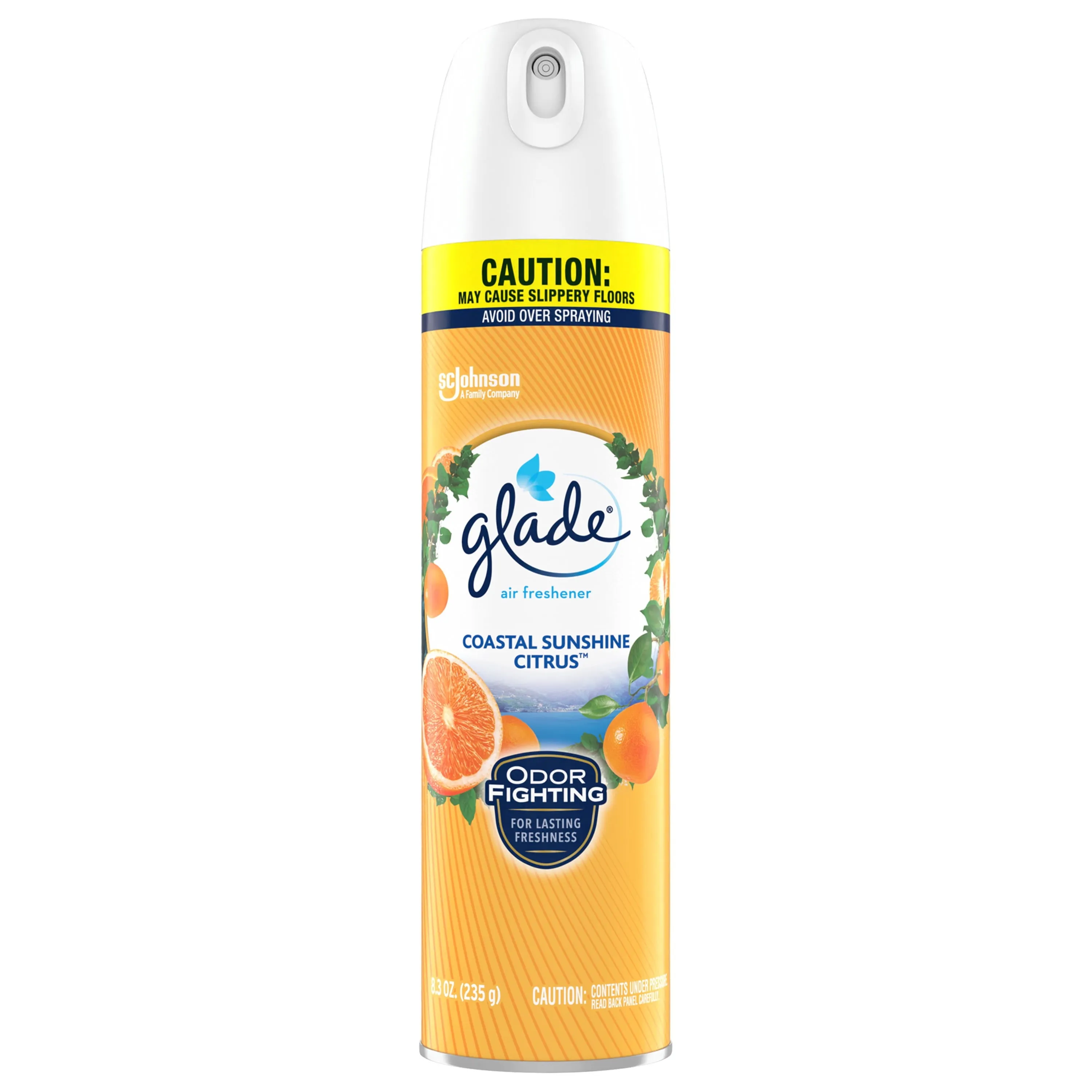 Glade Aerosol Spray, Air Freshener for Home, Coastal Sunshine Citrus Scent, Fragrance Infused with Essential Oils, Invigorating and Refreshing, with 100% Natural Propellent, 8.3 oz