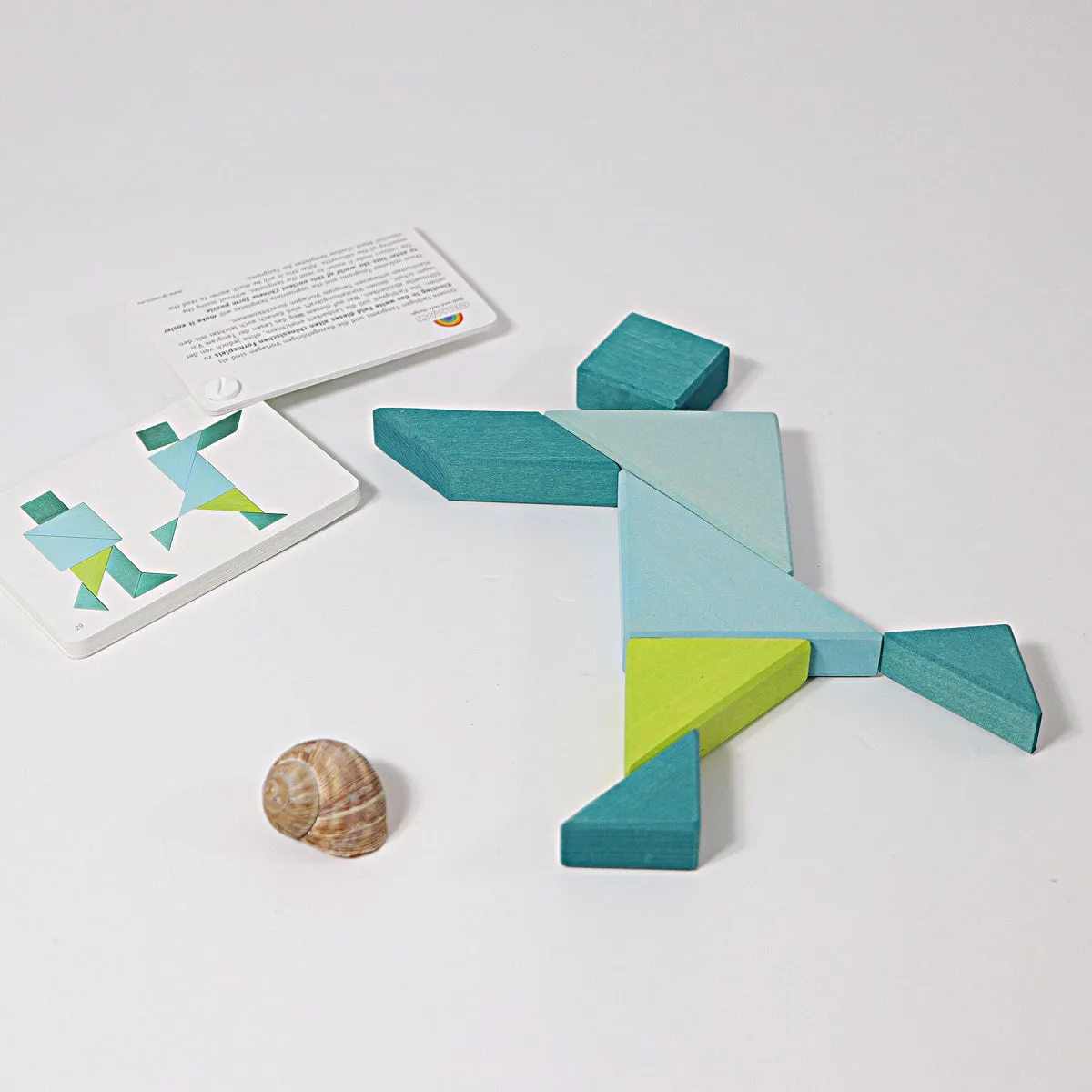 Grimm's Tangram - Blue and Green with Templates