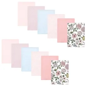 Hudson Baby Cotton Flannel Burp Cloths Bundle, Vintage Blossom