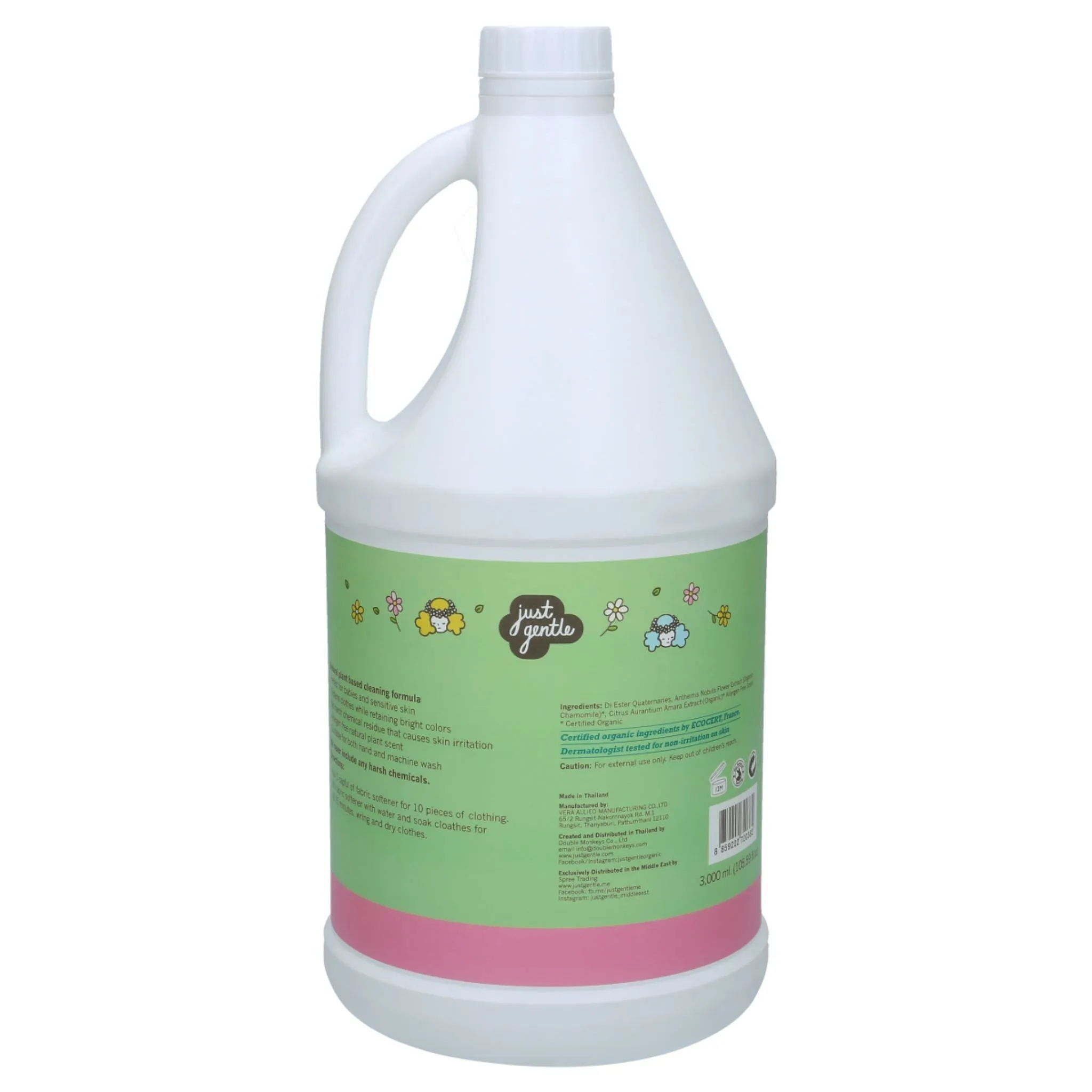 Just Gentle Fabric Softener - Hypoallergenic and Plant-Based - 3 Litres