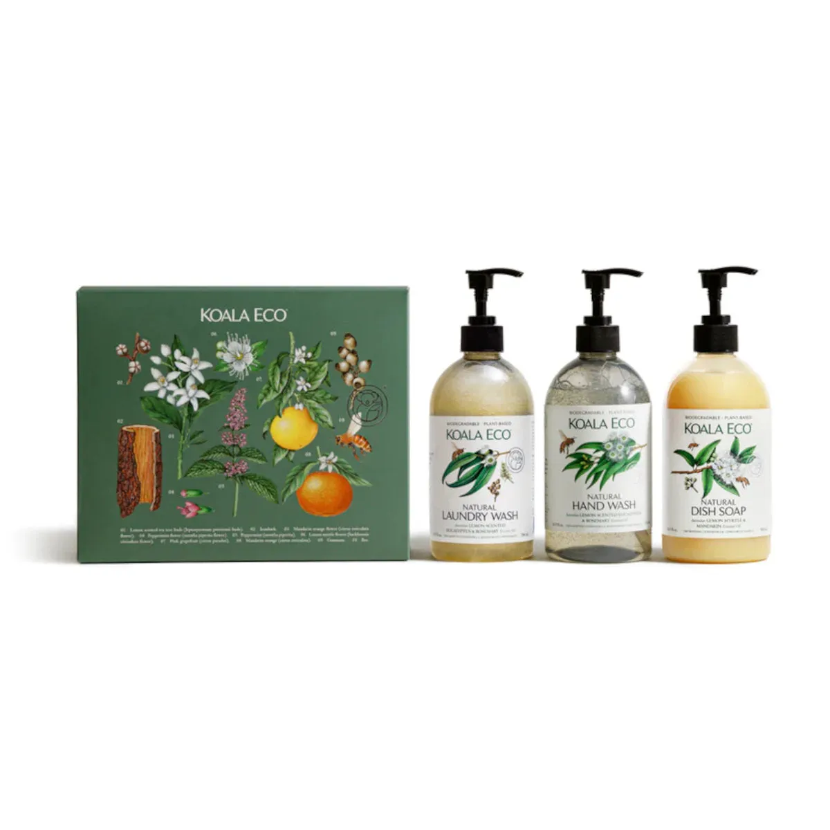 Koala Eco Laundry Hand Wash & Dish Soap Gift Boxed Set of 3