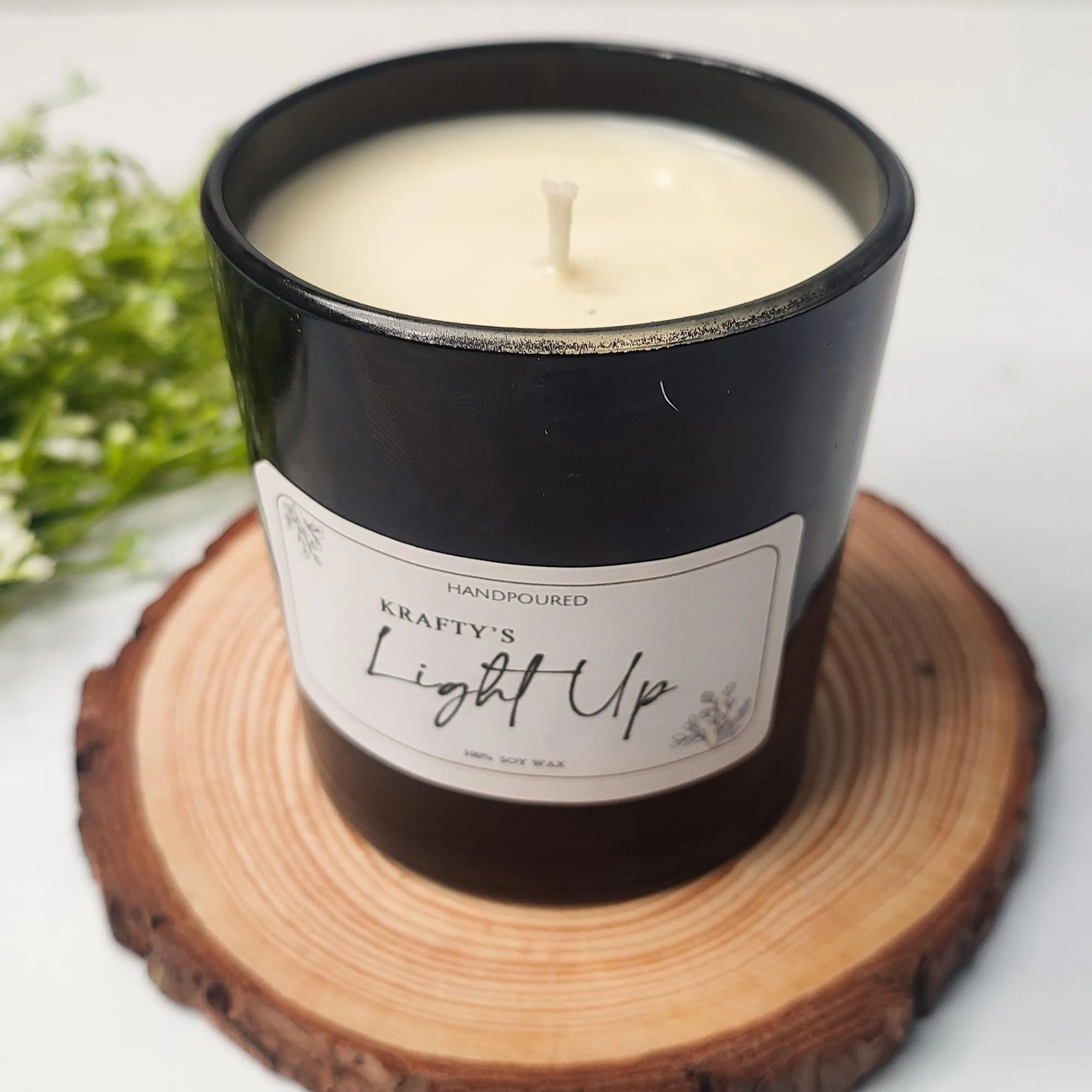 Krafty's Light Up Smoke-Less Ocean Dream Scented Black Colour Candle Jar 150gm, 100-120 Hrs | 100% Soy Wax | Scented Candle for Home Decor | Scented Candles Gift Set| Soy Wax Candles