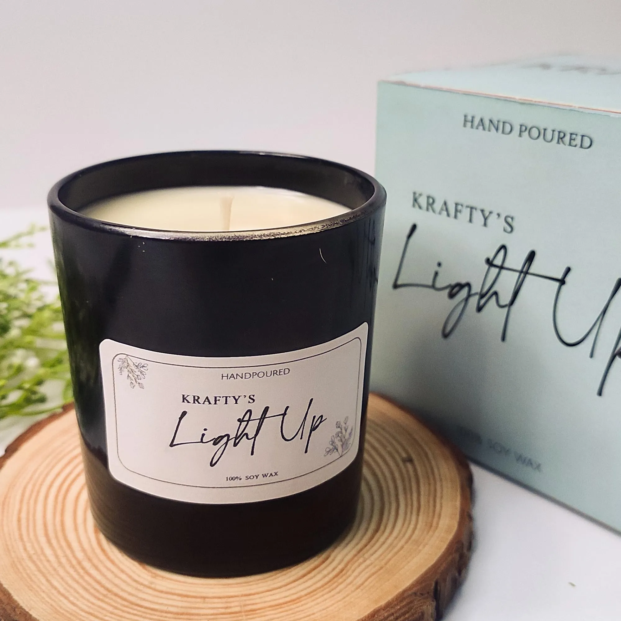 Krafty's Light Up Smoke-Less Ocean Dream Scented Black Colour Candle Jar 150gm, 100-120 Hrs | 100% Soy Wax | Scented Candle for Home Decor | Scented Candles Gift Set| Soy Wax Candles