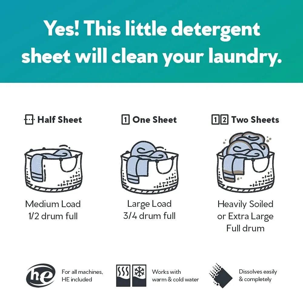 Laundry Detergent Sheets - Fresh Scent - Liquidless Technology