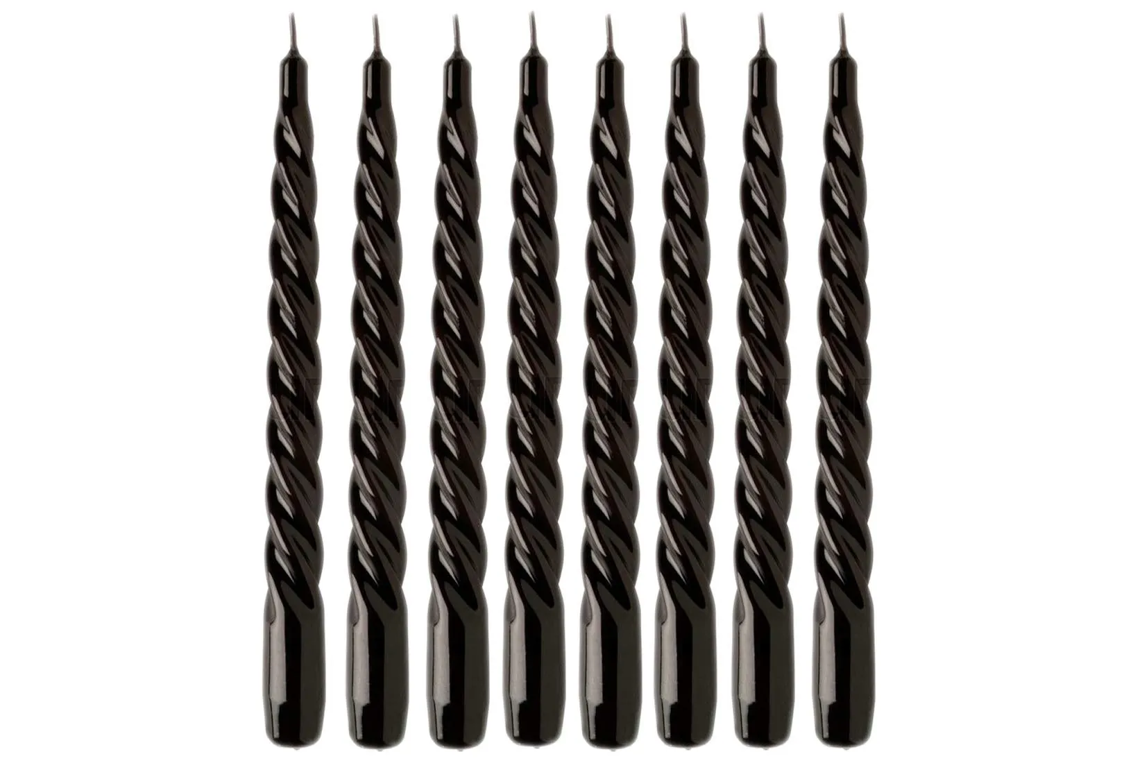 LUCES Paraffin Wax Black Spiral Candles Stick Taper Smokeless Dripless Scented Twisted for Party Home Dinner Table Decor Set of 8 Burn Time 8 Hour