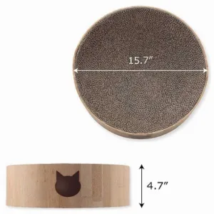 Necoichi Cozy Cat Scratcher Bowl, Oak