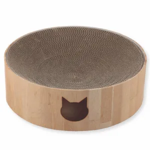 Necoichi Cozy Cat Scratcher Bowl, Oak