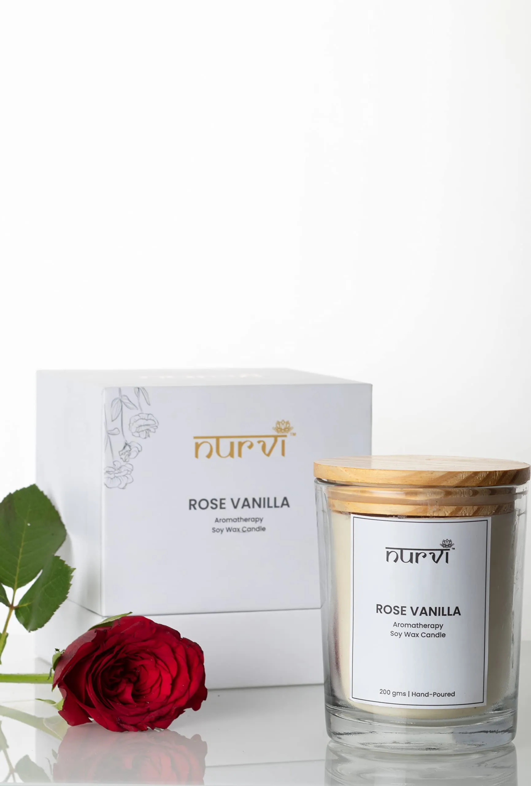 Nurvi Rose Luxurious Aromatherapy with Fragrance of Vanilla Soy Wax | Tea Light Flakes | Long Lasting Burn and Relaxing Scented Soy Candles (Pack of 1)