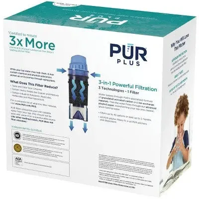 Open Box - PUR PLUS 11 Cup Water Pitcher Filtration System White/Blue PPT110WA