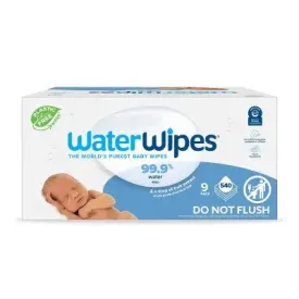 Open Box - WaterWipes Plastic-Free Original Unscented 99.9% Water Based Baby Wipes - 540ct