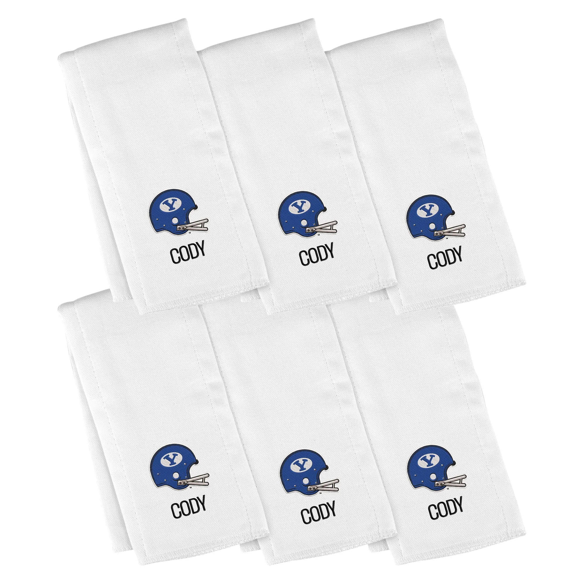 Personalized Brigham Young Cougars Helmet 6-Pack Burp Cloths