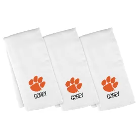 Personalized Clemson Tigers 3-Pack Burp Cloths