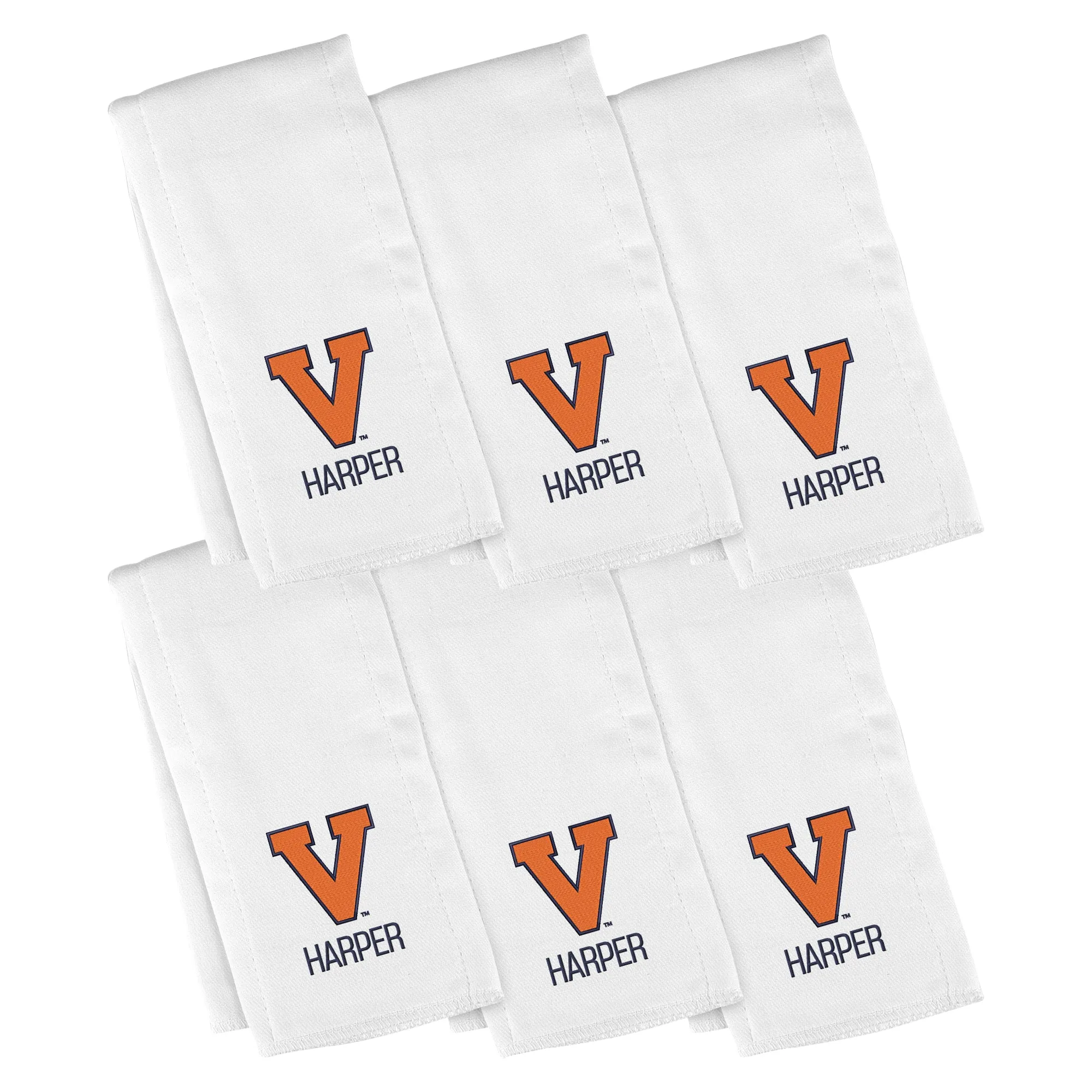 Personalized Virginia Cavaliers Institutional V 6-Pack Burp Cloths