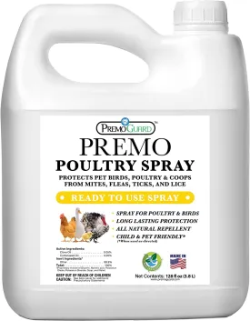 Poultry Spray 128 oz - All Natural Non Toxic - Plant Based All Natural Non-Toxic - By Premo Guard