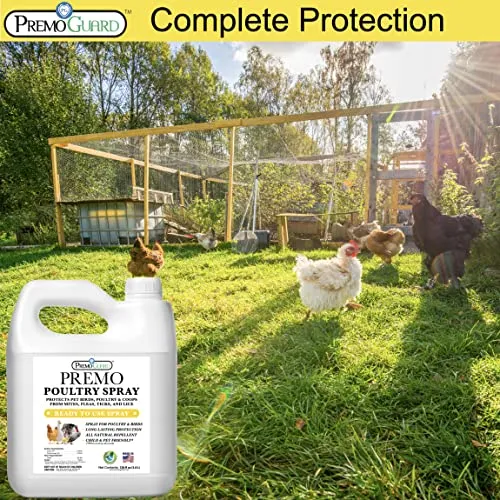 Poultry Spray 128 oz - All Natural Non Toxic - Plant Based All Natural Non-Toxic - By Premo Guard