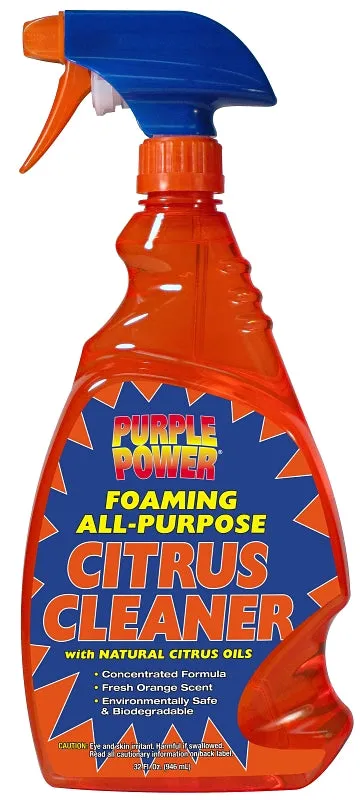 Purple Power 4398PS Citrus Cleaner, 32 oz Bottle, Liquid, Pleasant Orange :EA: QUANTITY: 1