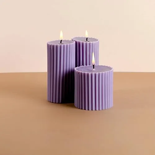 RAD LIVING Combo of 2 'Belief' & 1 'Faith' Decorative Scented Soy Wax Candle | Aromatherapy Candles | Aromatic Fragrance of Lavender Fields | 12-20 Hrs Each Burn Time | Unique Gift | Home Dcor | 750gm