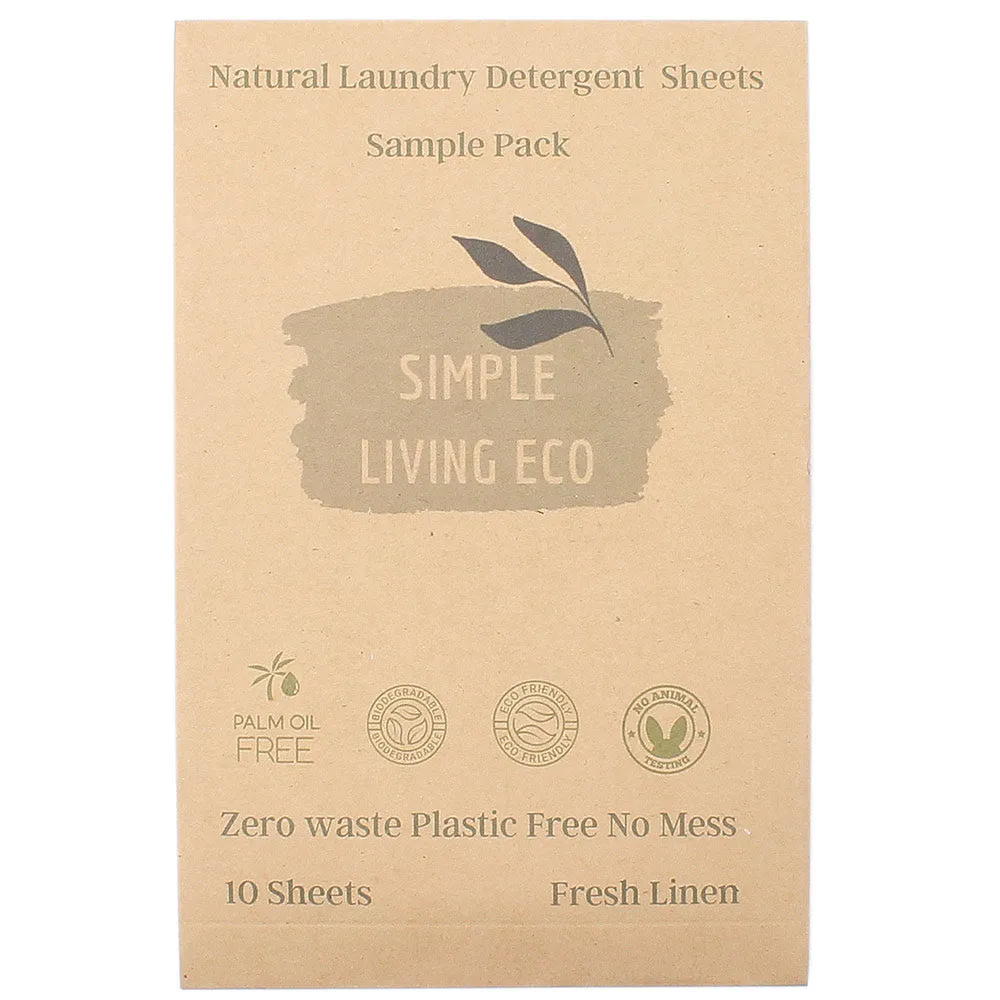 Simple Living Eco Laundry Detergent Sheets - Fresh Linen 10 Pack