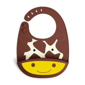 Skip Hop Zoo Fold & Go Silicone Bib Giraffe