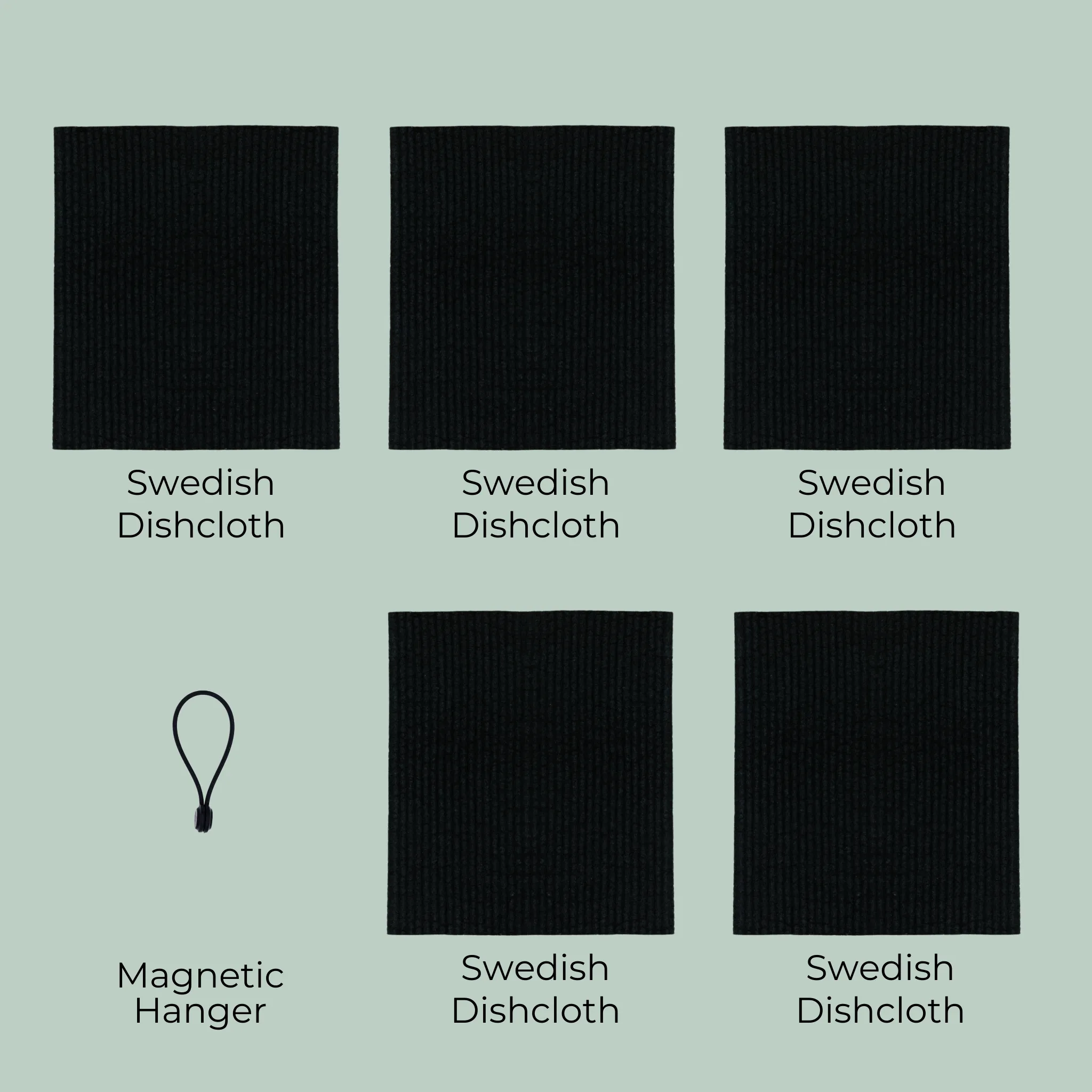 Swedish Dishcloth: Solid Black Bundle