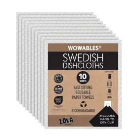 Swedish Dishcloths Biodegradable Reusable Paper Towels 10 Pk - Natural - Made in Germany