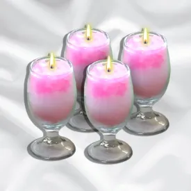 TAHA VENTURES Scented Falooda Candles |Home Décor |Dining Table Decoration|Event Decoration| SOYA Wax| Pink Color - 130 Grams Each (Set of 4)