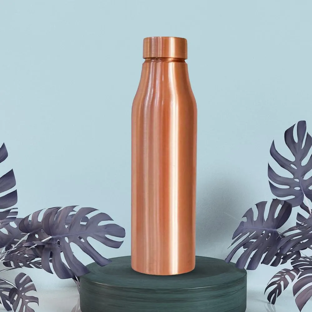 USHA SHRIRAM Pure Copper Water Bottle 1L | Eco-Friendly, Biodegradable & Non-Toxic | Water Bottle For Kids & Adults | Lightweight, Leak-Proof, Durable & Rust-Free Tamba Bottle, 950 Milliliters