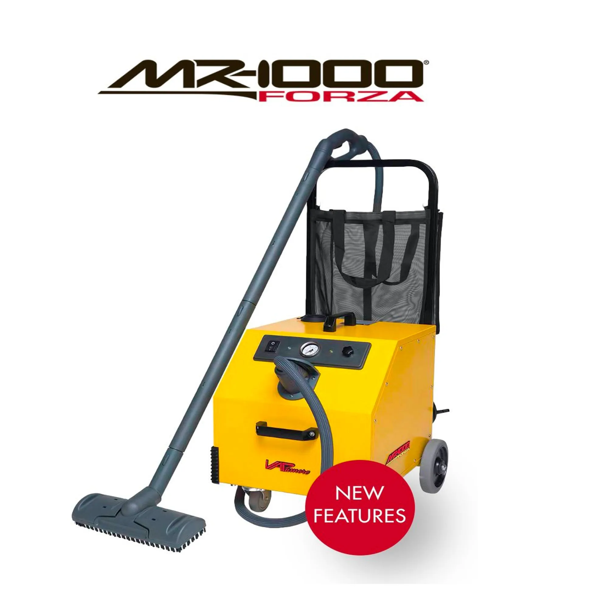 Vapamore MR-1000 Forza Commercial Steam Cleaner. Electronic Solenoid for Dry Steam Control, Stainless Steel 1900w Boiler, 3 Gallon Water Capacity, Multipurpose, Chemical Free, 50 Professional Tools